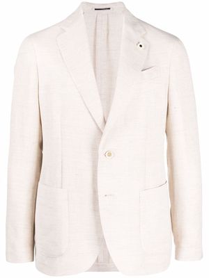 Lardini brooch-detail single-breasted suit - Neutrals