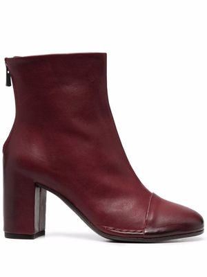 Del Carlo leather ankle boots - Red