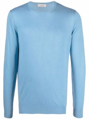 Laneus crew-neck silk-cashmere blend jumper - Blue