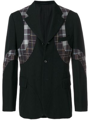 Comme Des Garçons Pre-Owned plaid appliqué blazer - Black