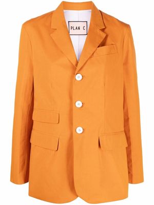 Plan C Popeline Heavy-cotton blazer - Orange