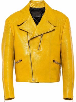 Prada leather biker jacket - Yellow