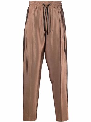 Giorgio Armani drawstring drop-crotch trousers - Brown