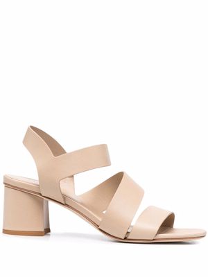 Del Carlo block heel strappy sandals - Neutrals