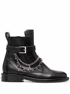 Zadig&Voltaire chain-detail leather boots - Black