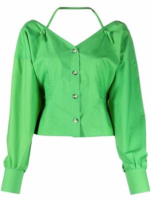 Nanushka halterneck cotton shirt - Green