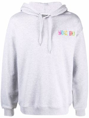 Moschino rainbow-logo pullover hoodie - Grey