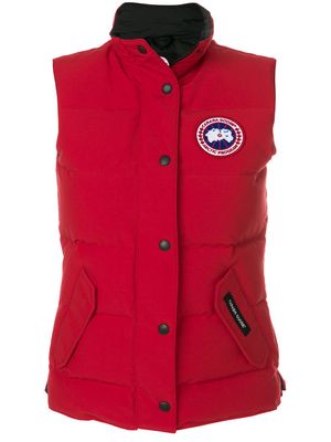 Canada Goose logo patch padded gilet - Red