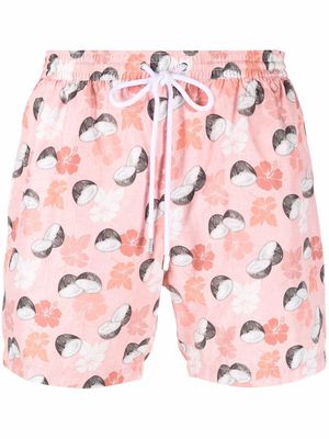 Barba coconut-print swim shorts - Pink