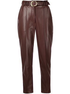 Jonathan Simkhai Pauline faux-leather ankle-crop trousers - Red