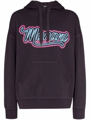 Isabel Marant Miley logo-print hoodie - Brown