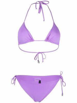 Fisico triangle-top side-tie bikini - Purple