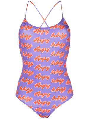 Natasha Zinko Angry print one-piece swimsuit - Purple