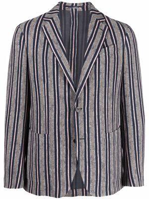 Lardini brooch-detail knitted blazer jacket - Blue