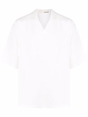 Costumein v-neck linen T-shirt - White