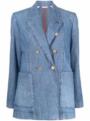 Manuel Ritz double-breasted denim blazer - Blue