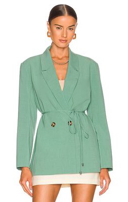 Ena Pelly Aspenn Suiting Blazer in Green