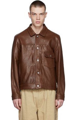 YMC Brown Leather Jacket