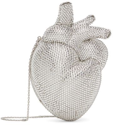 Gucci Silver Broadway Heart-Shaped Shoulder Bag
