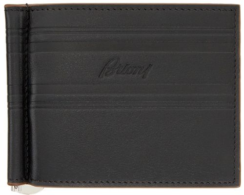 Brioni Black & Brown Clip Wallet