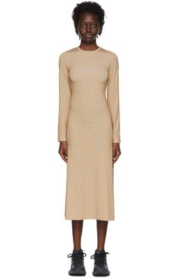 Rokh Brown Polyester Mid-Length Dress