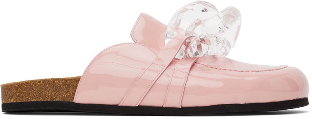 JW Anderson Pink Patent Leather Chain Loafers