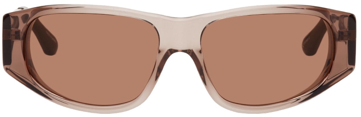 Dries Van Noten Taupe Linda Farrow Edition Rectangular Sunglasses