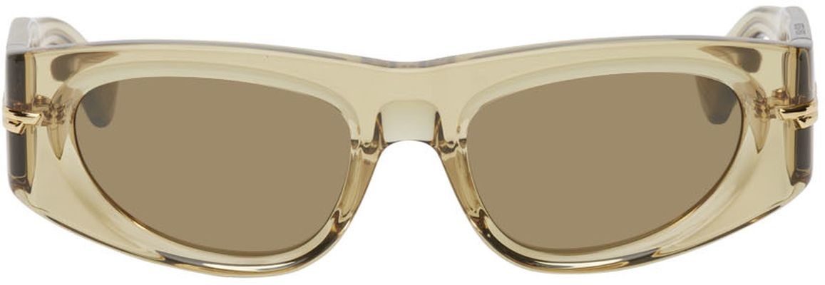 Bottega Veneta Beige Oval Sunglasses