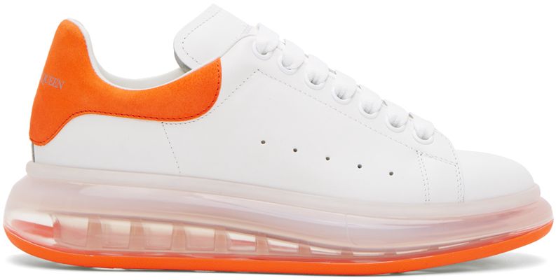 Alexander McQueen White & Orange Clear Sole Oversized Sneakers