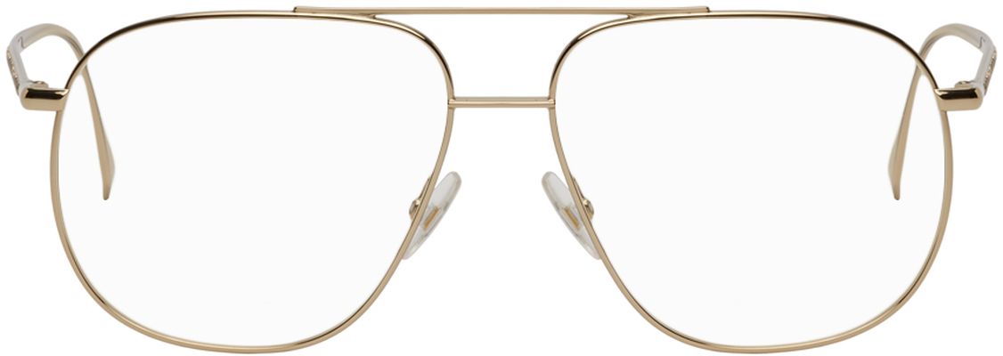 Fendi Gold Steel Aviator Glasses