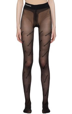 Balenciaga Black Logo Tights