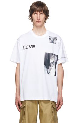 Burberry White 'Love' Swan T-Shirt