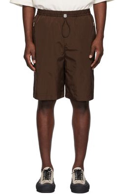 Jil Sander Brown Nylon Shorts