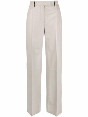 There Was One tailored wide-leg leather trousers - Grey
