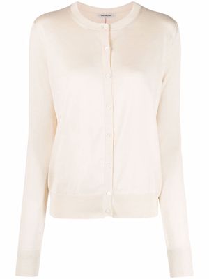 There Was One knitted silk-cotton cardigan - Neutrals