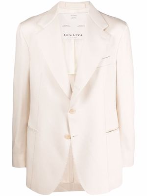 Giuliva Heritage notched-lapels single-breasted blazer - Neutrals