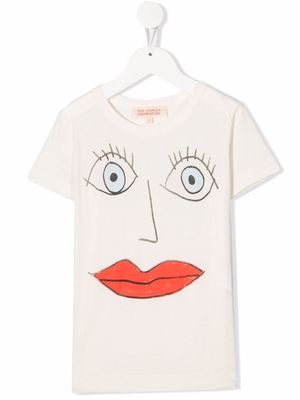 The Animals Observatory face-motif cotton T-Shirt - White