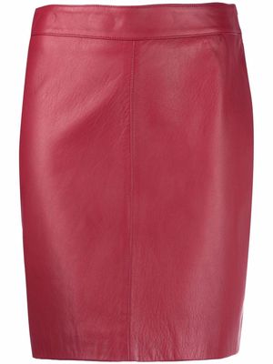 Simonetta Ravizza Amelia leather pencil skirt - Red