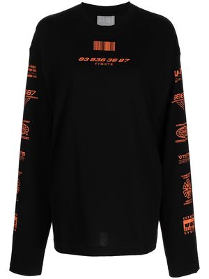 VTMNTS barcode-print crew-neck sweatshirt - Black