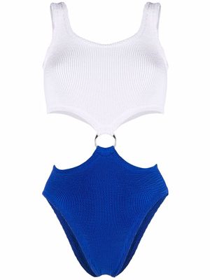 Hunza G Pretty Woman two-tone swimsuit - White