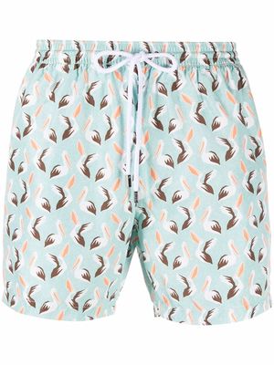 Barba pelican-print swim shorts - Green