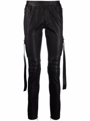 Balmain slim fit leather trousers - Black