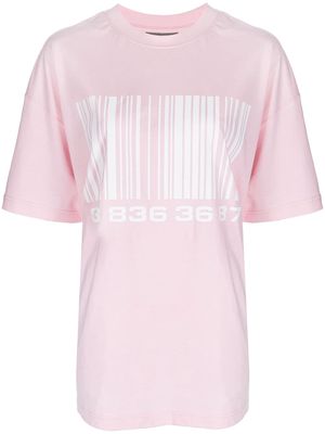 VTMNTS barcode-print cotton T-shirt - Pink