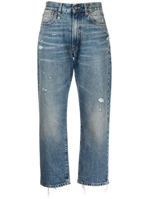 R13 distressed mid-rise straight leg jeans - Blue