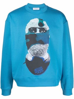 Ih Nom Uh Nit graphic-print cotton jumper - Blue