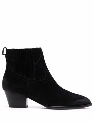 ASH Harper pointed-toe stacked-heel ankle boots - Black