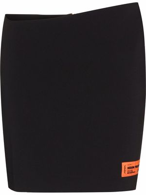 Heron Preston asymmetric-waist logo-patch mini skirt - Black
