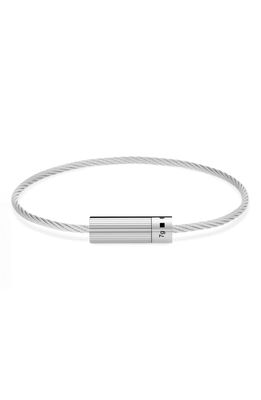 Le Gramme Carved Cable Bracelet in Silver
