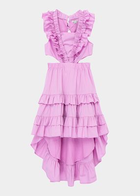 Girl's Tiered Ruffle Maxi Dress, Size 7-14