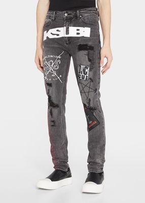 Men's Van Winkle Dance Klub Graphic Skinny Jeans